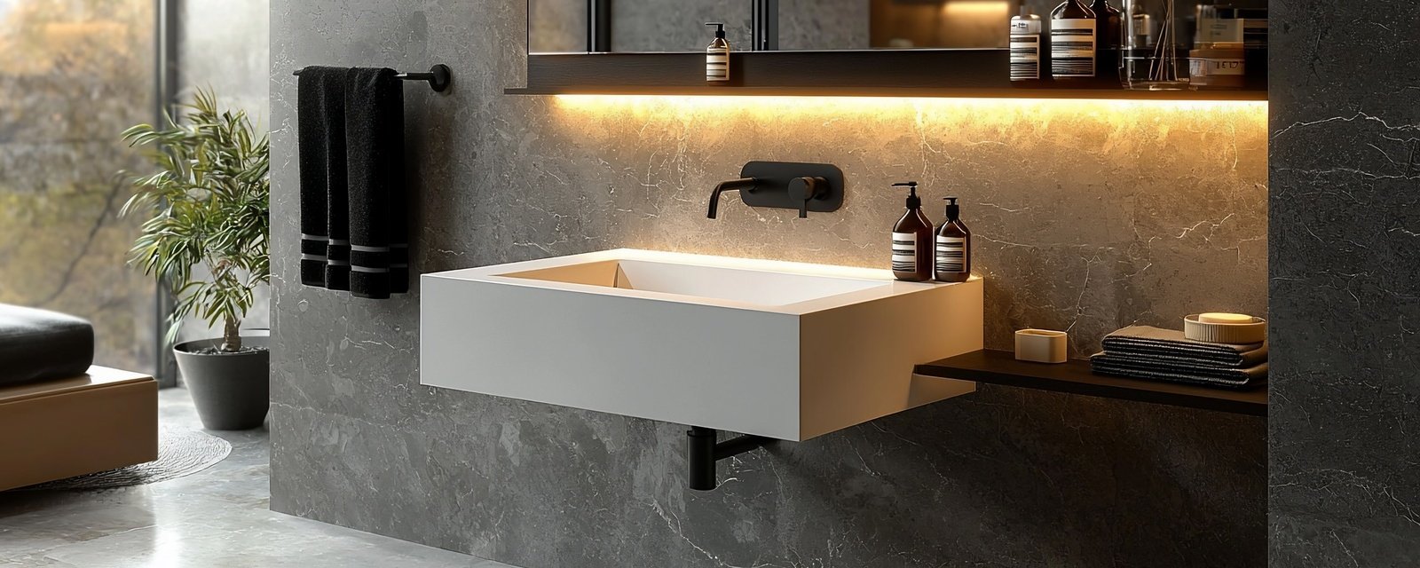 éclairage led dans une salle de bains