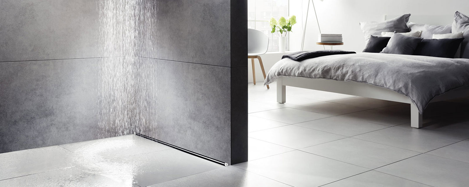 carrelage au sol pour douche à l'italienne