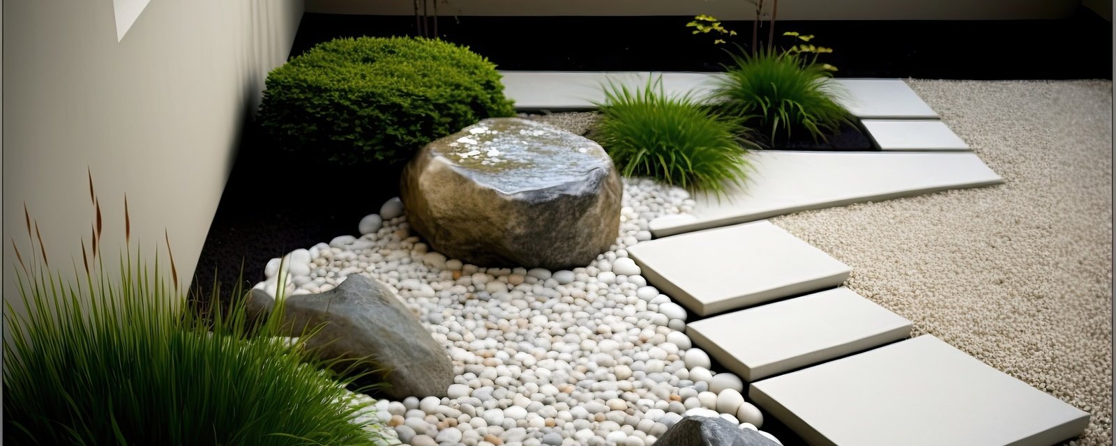 jardin avec des pierres