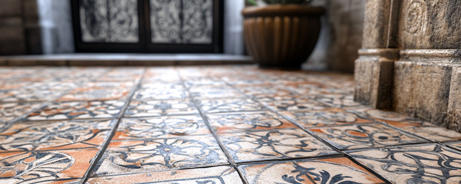 carrelage dans une entrée