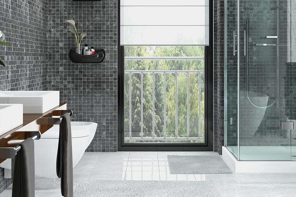 Carrelage brillant dans un salon