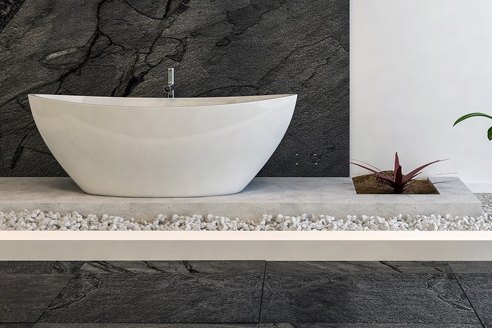 revêtement galet salle de bain