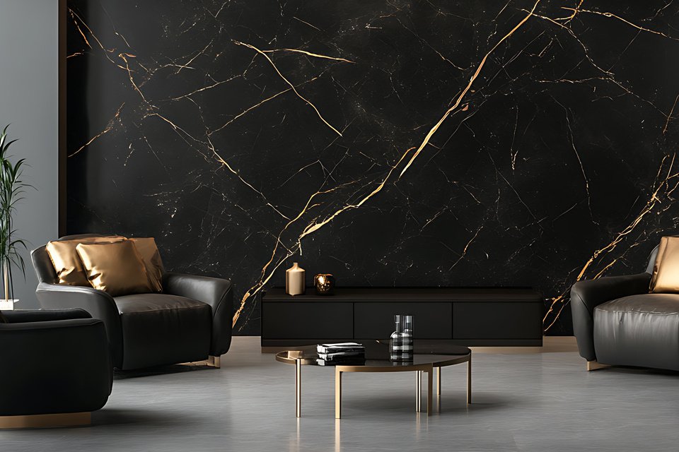 marbre noir Marquina