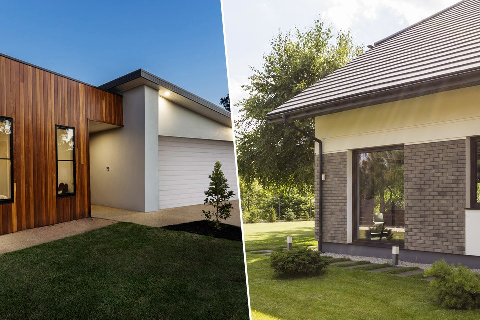 Deux styles d'habillages pour les murs extérieurs