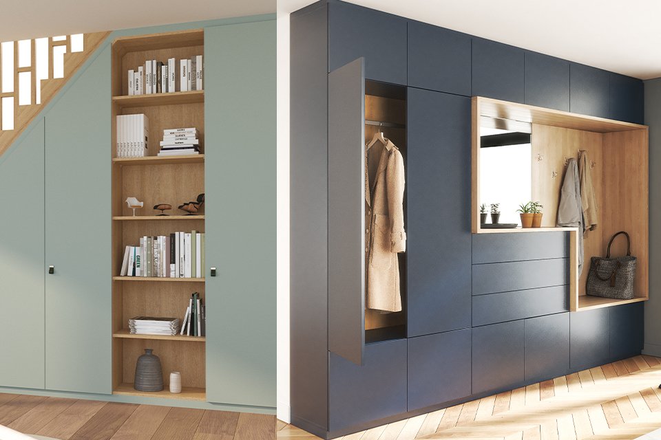 Espace dressing dans une chambre à coucher