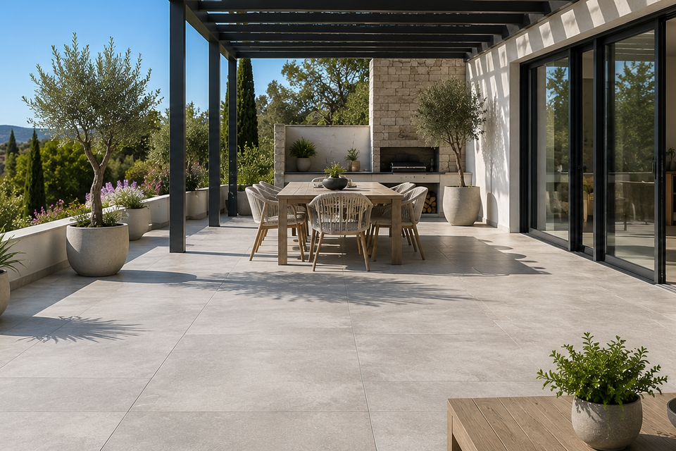 terrasse en carrelage