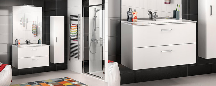 Meubles blancs de salle de bains Urban Pro de Delpha